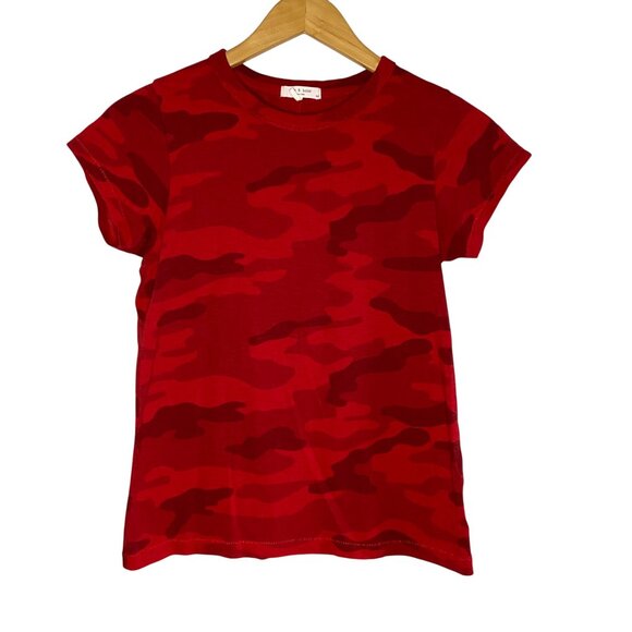 Rag & Bone Red Camo Print Short Sleeve Tee - Picture 2 of 12